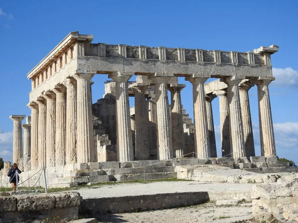 Храм Афеї Або Афая Острові Егіна Греція Фотографія Високої Якості — стокове фото