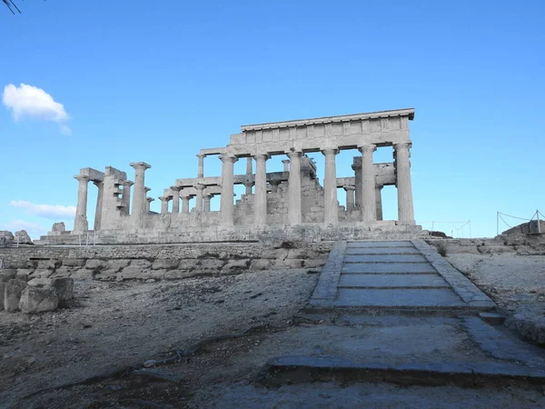 Храм Афеї Острові Егіна Греція Стародавня Грецька Архітектура Фотографія Високої — стокове фото