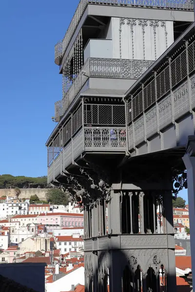 Лисбон Португалия Июнь 2022 Подъемник Santa Justa Построенный Раулем Меснардом — стоковое фото