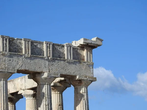 Aphaea Vagy Aphaia Temploma Aegina Szigetén Görögországban Kiváló Minőségű Fénykép — Stock Fotó