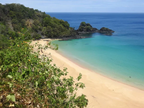 Playa Conceicao Fernando Noronha Una Paradisíaca Isla Tropical Frente Costa — Foto de Stock