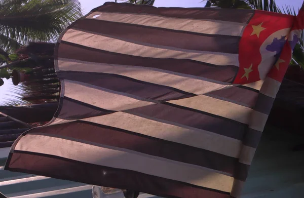 Флаг Сан Паулу Склонялся Против Разного Фона Высокое Качество Фото — стоковое фото