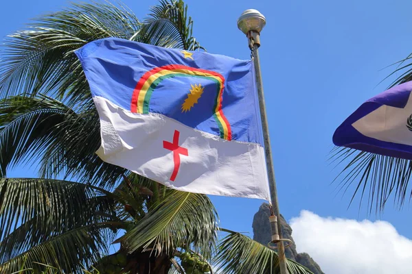 Флаг Бразилии Пернамбуку Развевается Ветру Высокое Качество Фото — стоковое фото