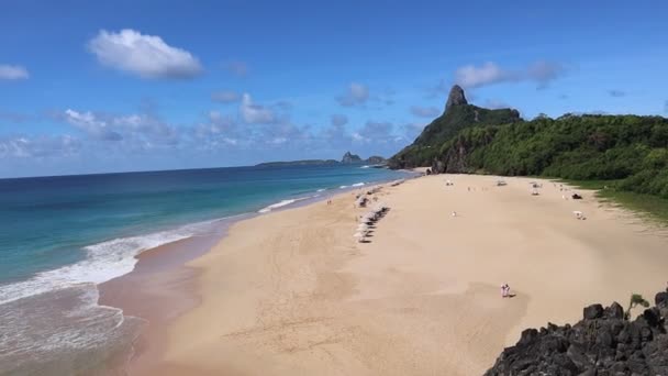 Waves Breaking Cacimba Padre Beach Winter Season Fernando Noronha Archipelago — Vídeos de Stock