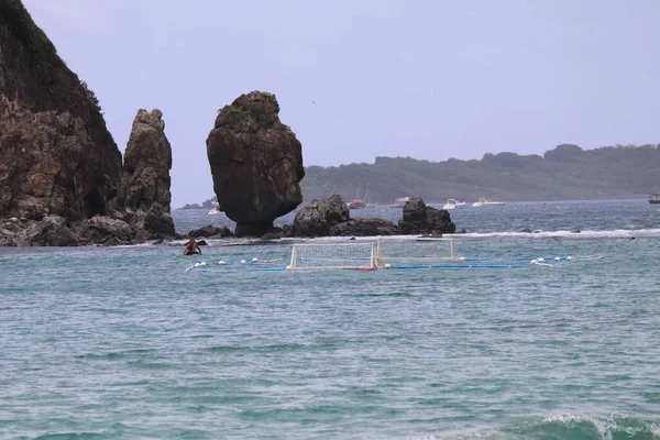 Water Polo Field Praia Conceicao Beach Fernando Noronha Brazil Competition — 스톡 사진