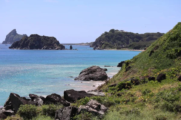 Views on the trail over rocks between Boldro beach and Conceicao beach. High quality photo