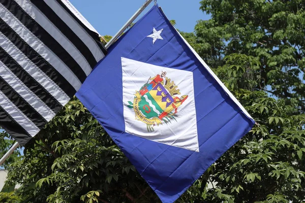 Bandeira Cidade Taubate Soprando Vento Foto Alta Qualidade — Fotografia de Stock