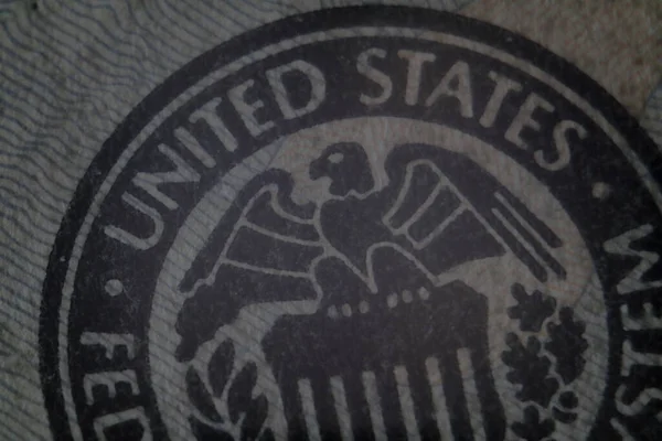 Federal Reserve System Symbol Dollar Bill Closeup High Quality Photo — Stock Photo, Image