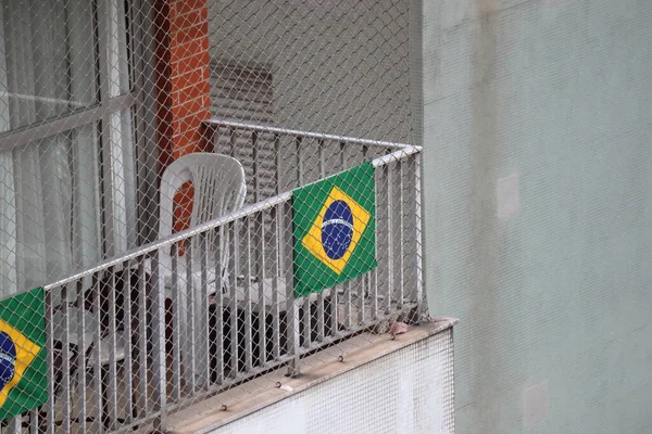 São Paulo Brasil Outubro 2022 Edifício Residencial Com Várias Bandeiras — Fotografia de Stock