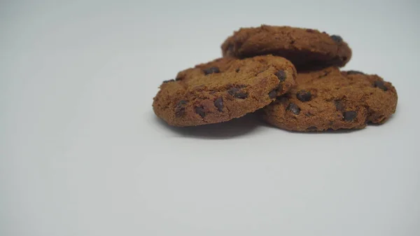 Chocolate Chip Cookies White Background — Stock Photo, Image