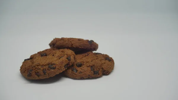 Chocolate Chip Cookies White Background — Stock Photo, Image