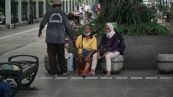 Situation Malioboro Street Morning Street Seller Visitor — Stockfoto