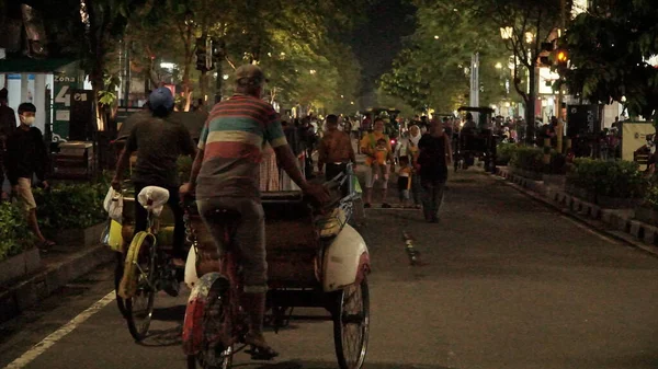 Situation Malioboro Street Night Street Seller Visitor — Zdjęcie stockowe