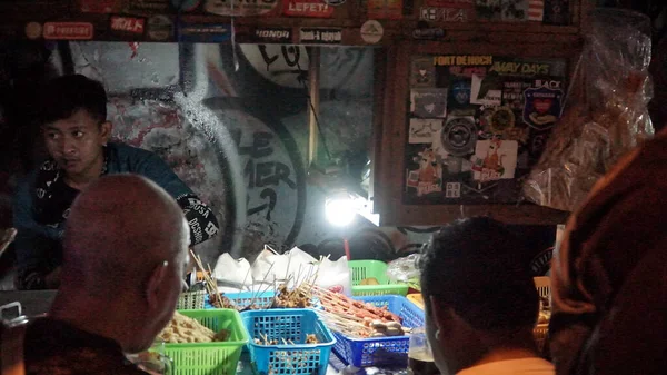 Situatie Van Malioboro Street Nacht Met Straatverkoper Bezoeker — Stockfoto