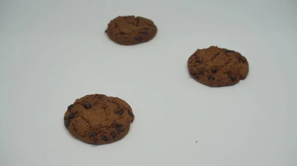 Schokoladenkekse Auf Weißem Hintergrund — Stockfoto