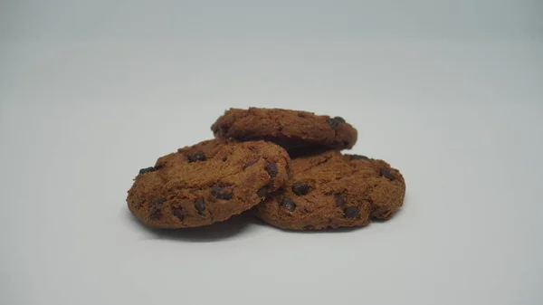 Chocolate Chip Cookies White Background — Stock Photo, Image