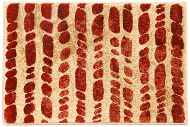 Kırmızı bej benekli yünlü klasik çok renkli paspas