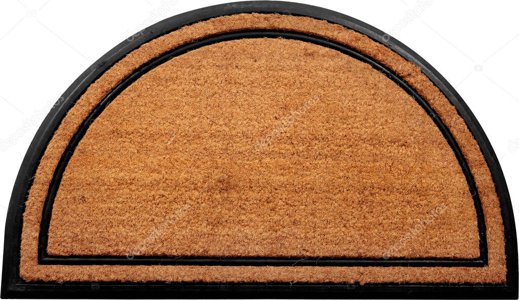 Classic D shape peach color doormat with twin border