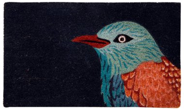 Modern Siyah Kingfisher kuş baskılı zute paspas