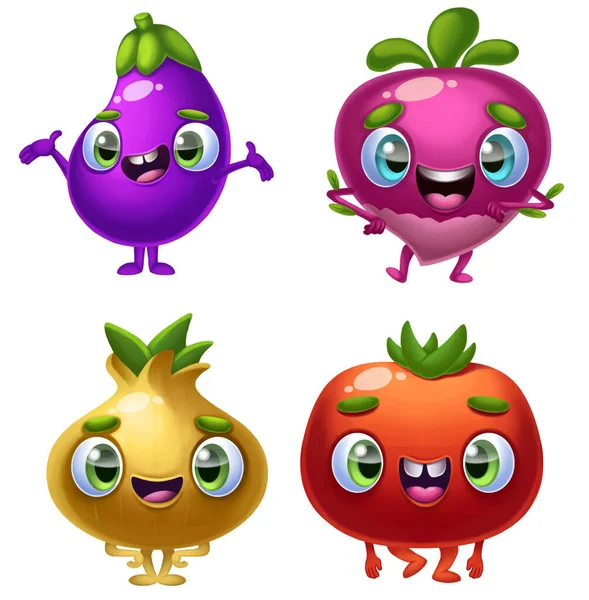 Funny Humanized Character Vegetables Vegetable Isolates Cartoon Style — 스톡 사진