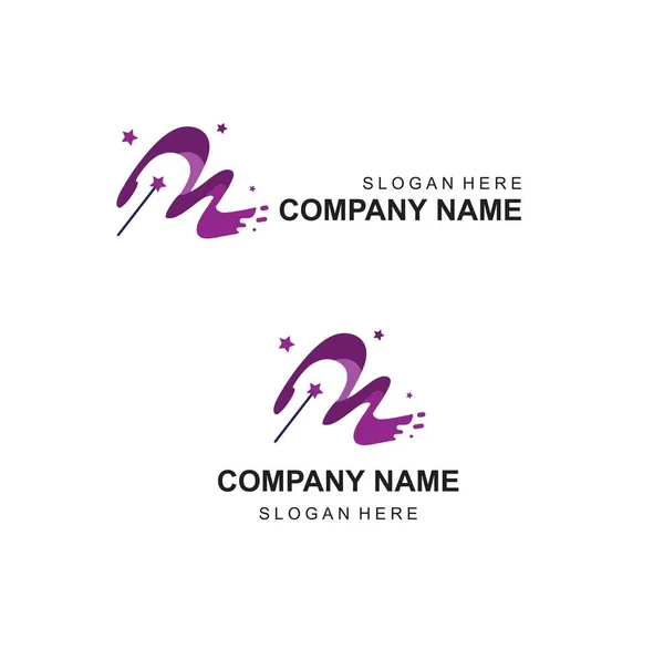 Logotipo Pintura Casa Escova Mágica Identidade Empresa Decoração Home —  Vetores de Stock