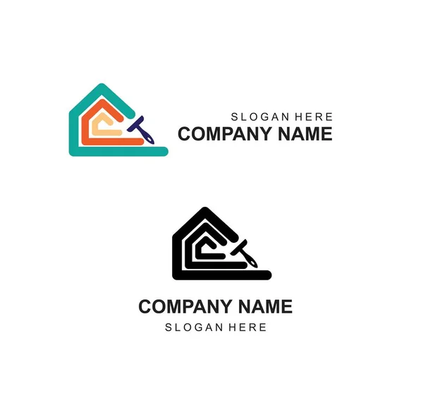 Logotipo Pintura Home Identidade Empresa Decoração Home —  Vetores de Stock