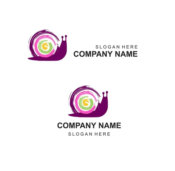 Slak Teken Logo Kleuren Foto Creativiteit Stockillustratie