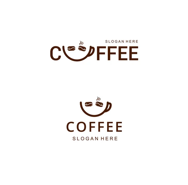 Logo Para Cafetería Emoticono Con Una Sonrisa — Vector de stock