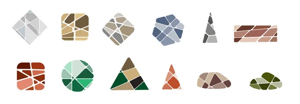 Logo Gekleurde Stenen Producten Interieur Bedrijf — Stockvector