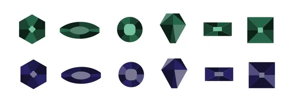 Malachiet Edelsteen Paarse Kristallen Logo Voor Het Bedrijfsleven — Stockvector