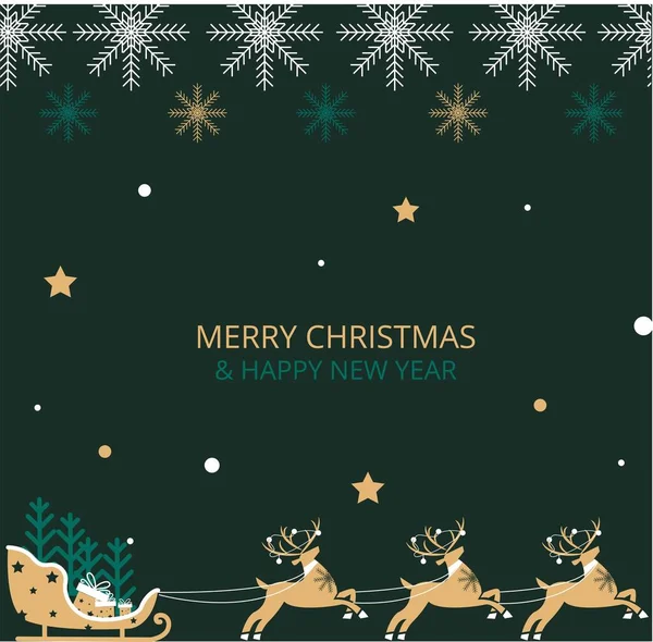 Feliz Navidad Feliz Año Nuevo Ilustración Cartel Volante Tarjeta Con — Vector de stock