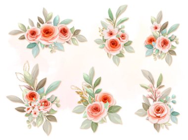 Suluboya pembe çiçek buketi koleksiyonu