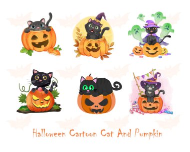 El çizimi korkunç cadılar bayramı ögeleri koleksiyonu