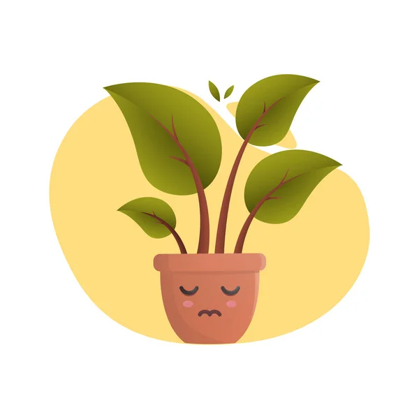 Cute Indoor Potted Plant Vector Illustration — Stock vektor