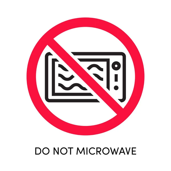 Não vetor de etiqueta de microondas — Vetor de Stock