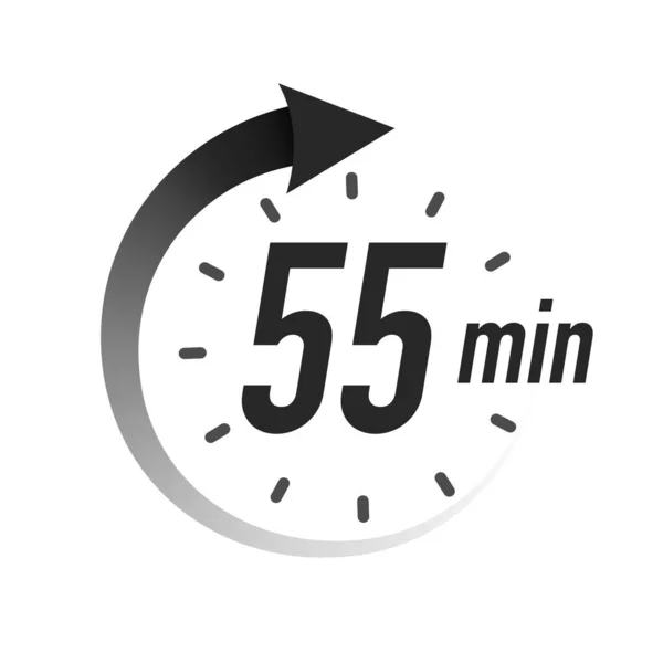 55 timer minutes symbol black style — Stock Vector