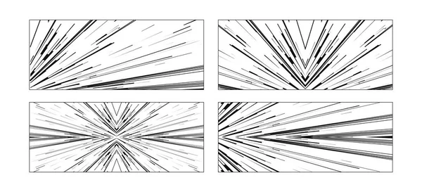 Comicbuch-Geschwindigkeitslinien isoliert auf Hintergrund gesetzt — Stockvektor