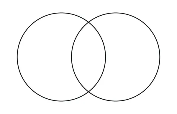 Διανυσματικό πρότυπο δύο κύκλων διαγραμμάτων Venn — Διανυσματικό Αρχείο