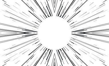 Çizgi roman hız çizgileri beyaz arkaplanda izole