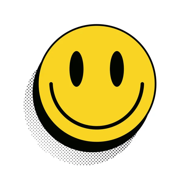 Smile Aufkleber im Retro-Stil Halbschatten — Stockvektor