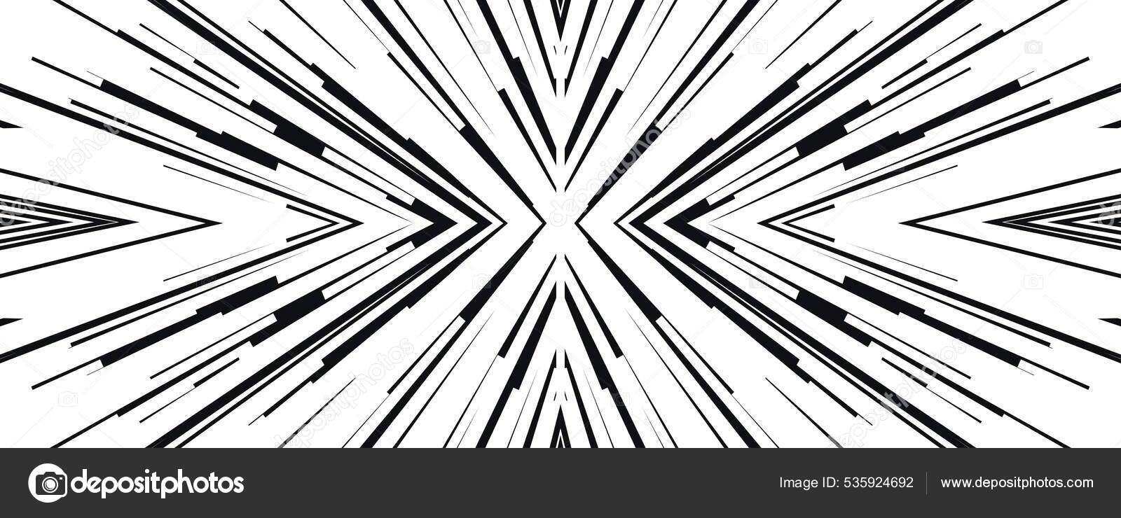 Black and White Radial Lines Spped Light or Light Rays Comic Book Style  Background. Manga or Anime Speed Drawing Graphic Black Stock Illustration -  Illustration of burst, line: 192671347