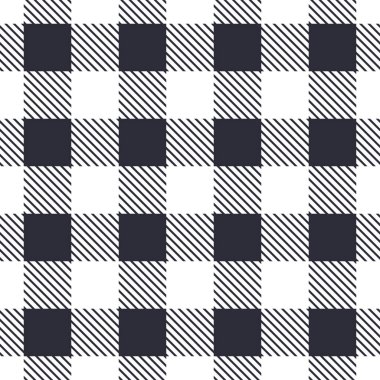 Gingham Noel desenli ekoseli siyah beyaz