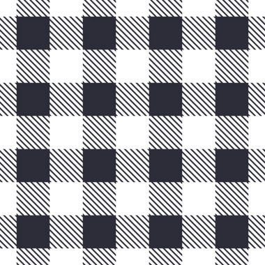 Gingham christmas pattern checkered plaids black white color