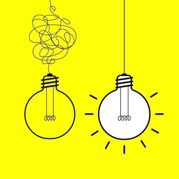 Idea concept, creative lightbulb sign hand draw style — Stock Vector