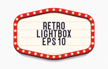 Retro ışıkkutusu vektörü 3d ampullü gerçekçi şablon