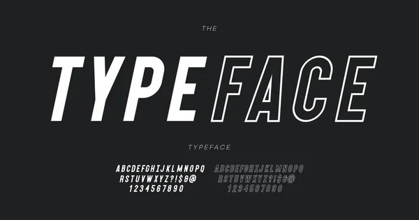 Vector font set bold outline italic style trendy typografia — Wektor stockowy