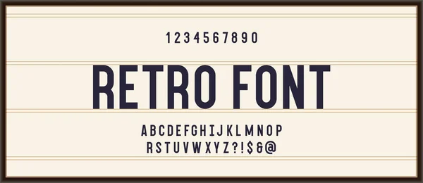 Vektor retro teckensnitt på lightbox trendig typografi — Stock vektor
