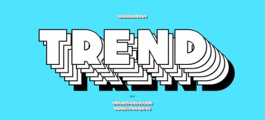 Vektör eğilimi yazı tipi 3d tarzı havalı tipografi