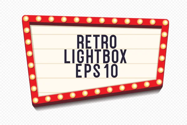 Retro lightbox template with lightbulb realistic style Royalty Free Stock Vectors