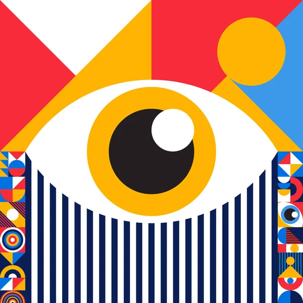 Abstrato bauhaus olho design geométrico 20s estilo mínimo —  Vetores de Stock
